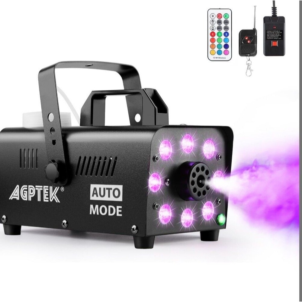 AGPTEK Smoke Machine Fog Machine with 13 Colorful LED Lights Effect 500W